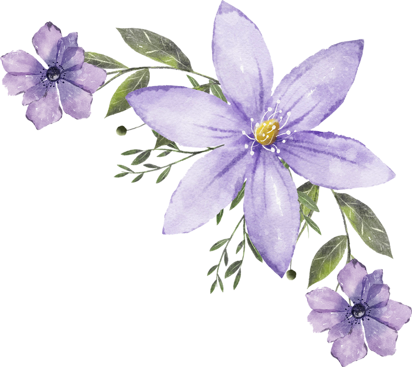 Watercolor Purple Flower